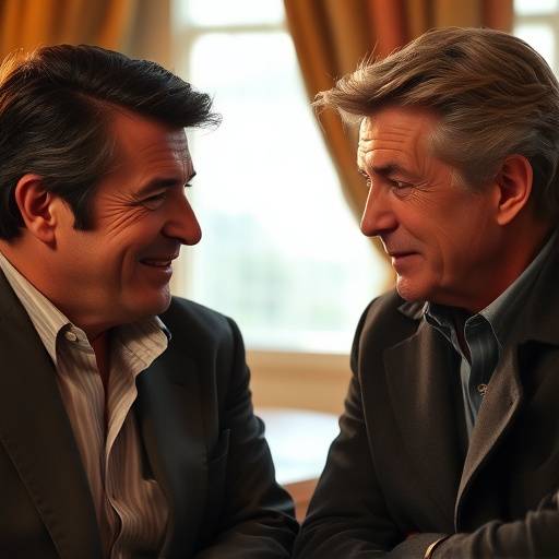 Photo de la rencontre avec le producteur de cinéma, Alain Delon
