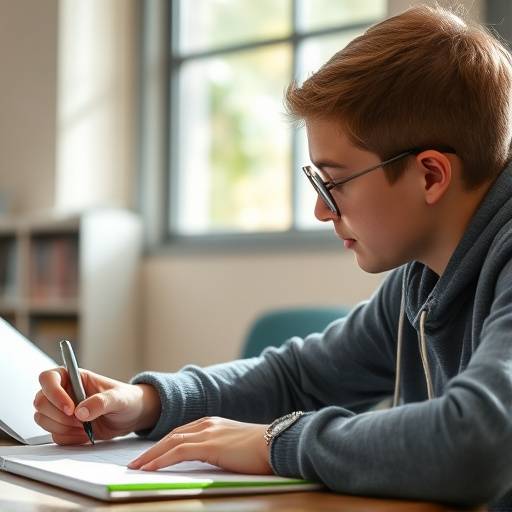 Étudiant remplissant un formulaire de candidature